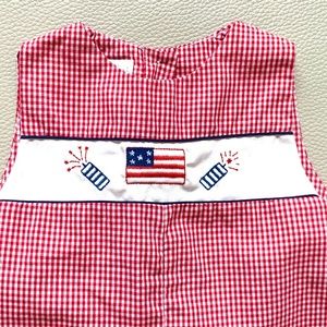 Petit Ami Smocked Shortall JonJon July 4th 3mos